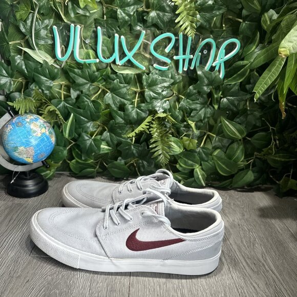 Mens Nike SB Zoom Stefan Janoski Gray Canvas Low Skate Sneakers Shoes Size 11 - Picture 4 of 9